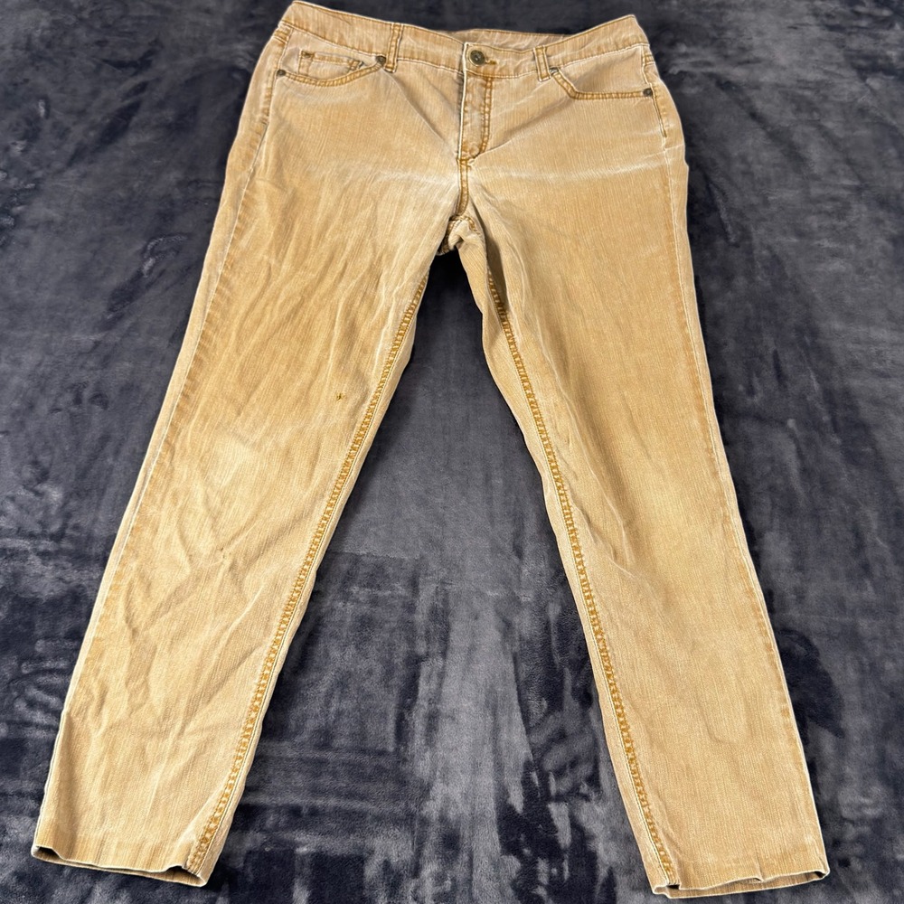 Ruff Hewn Corduroy Pants Womens 12 Tan Straight Leg Stretch Casual 1935